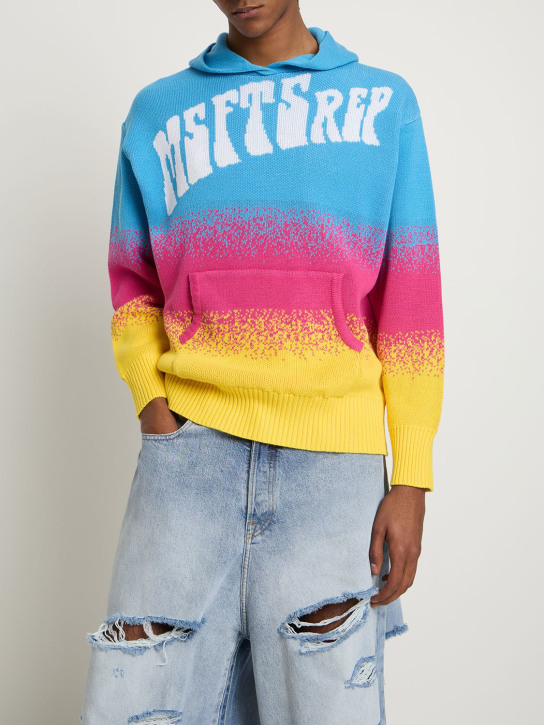 MSFTSrep: Logo degradé organic cotton knit hoodie - Multicolor - men_1 | Luisa Via Roma
