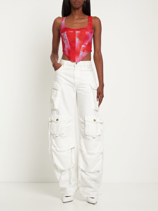 Miaou: Corsetto Campbell in mesh stampato - Multicolore - women_1 | Luisa Via Roma