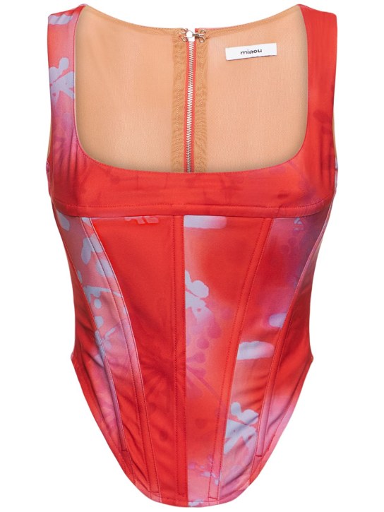 Miaou: Corsetto Campbell in mesh stampato - Multicolore - women_0 | Luisa Via Roma