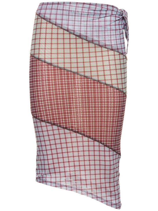 Miaou: Gonna midi Sienna in mesh stampato - Multicolore - women_0 | Luisa Via Roma