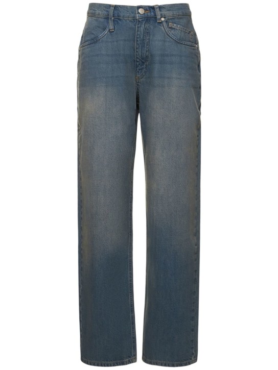 Miaou: Jeans vita bassa Echo in denim di cotone - Blu - women_0 | Luisa Via Roma