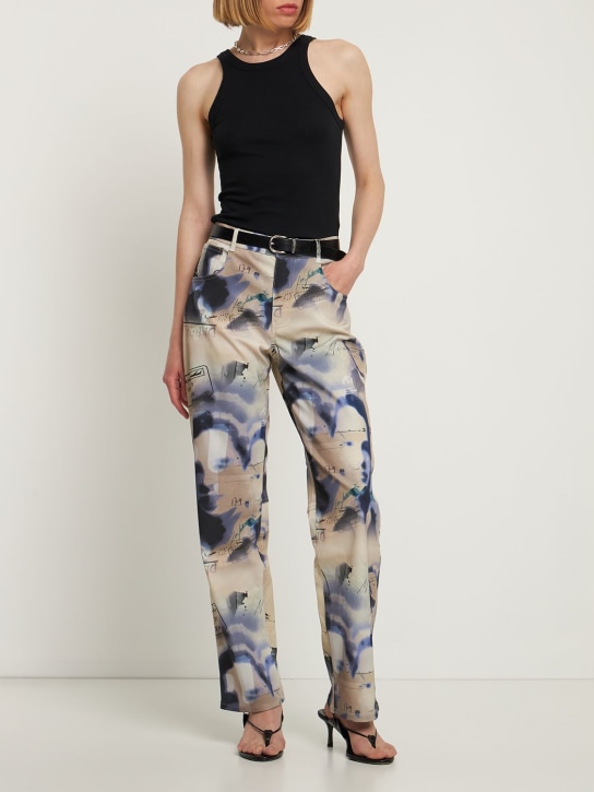 Miaou: Fargo printed straight pants - Multicolor - women_1 | Luisa Via Roma