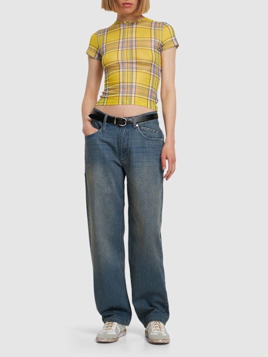 Miaou: Echo cotton denim low rise jeans - Blue - women_1 | Luisa Via Roma