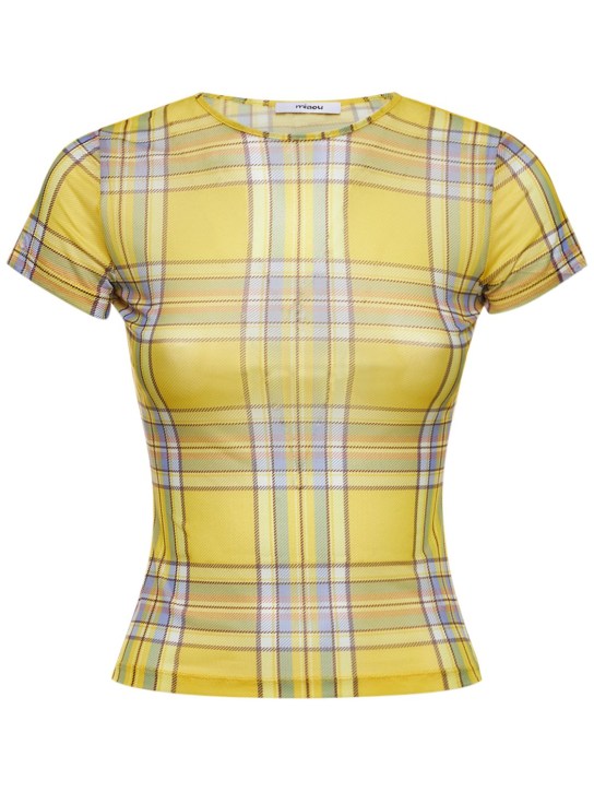Miaou: Mini Dion checked t-shirt - Sarı/Renkli - women_0 | Luisa Via Roma