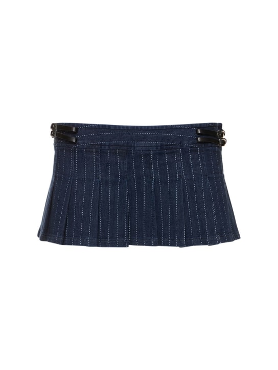 Miaou: Ren pleated cotton mini skirt - Blau - women_0 | Luisa Via Roma