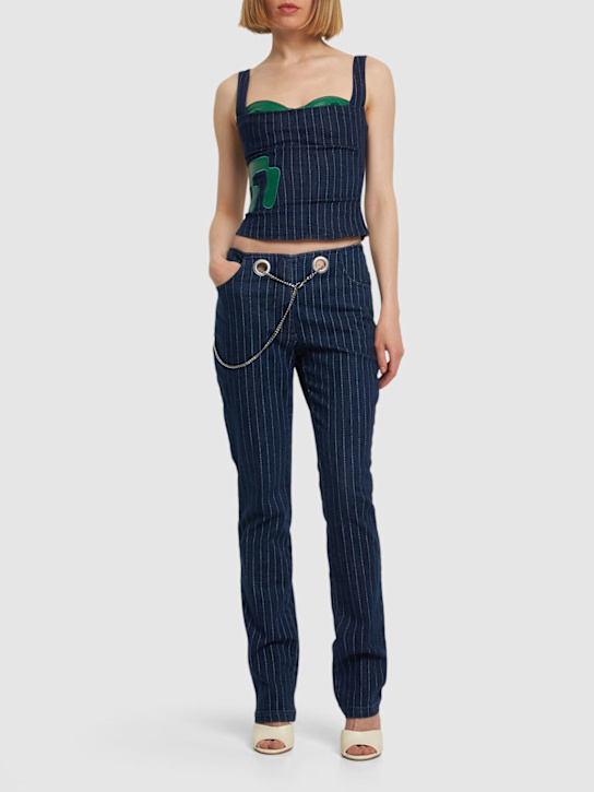 Miaou: Tommy コットンデニムパンツ - ブルー - women_1 | Luisa Via Roma