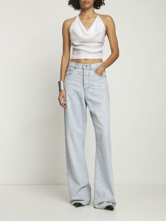 Musier Paris: Hinten offenes Top aus Viskose „Dani“ - Weiß - women_1 | Luisa Via Roma