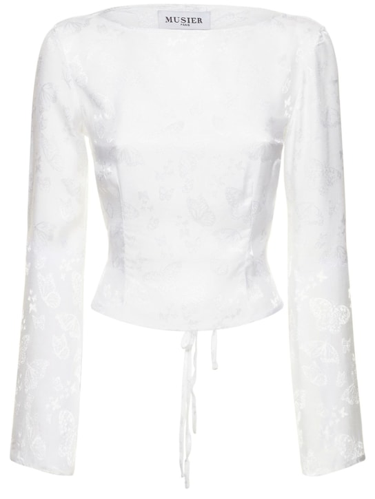 Musier Paris: Top de jacquard - Blanco - women_0 | Luisa Via Roma