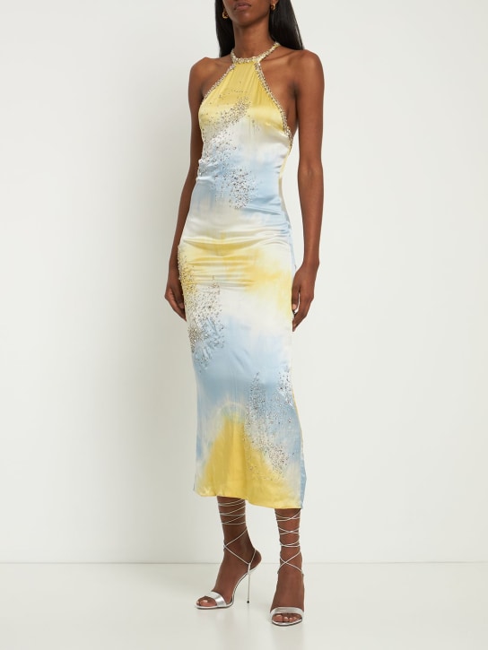 Embellished silk satin long dress Des Phemmes Women Luisaviaroma