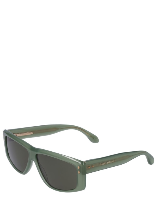 Isabel Marant: The New Bombé squared acetate sunglasses - Yeşil - women_1 | Luisa Via Roma