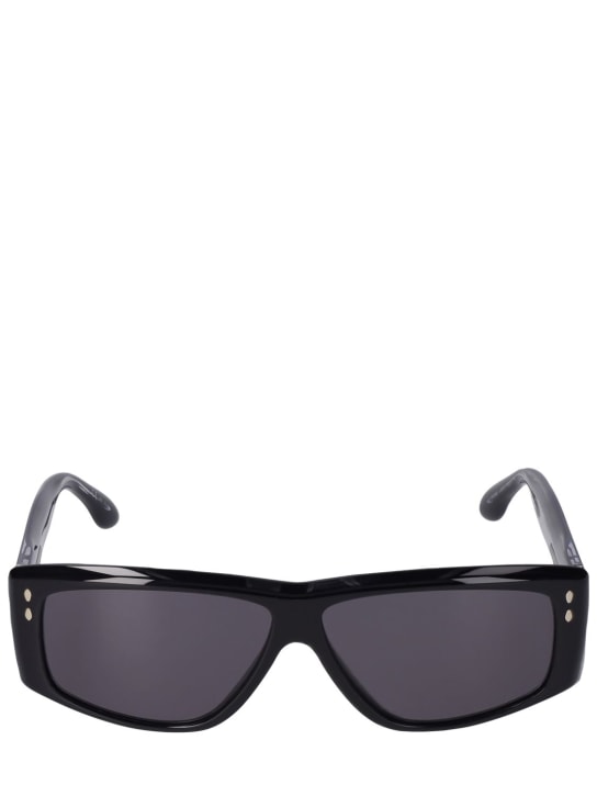 Isabel Marant: The New Bombé squared acetate sunglasses - Black/Grey - women_0 | Luisa Via Roma