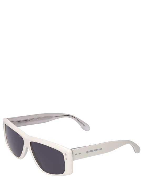Isabel Marant: The New Bombé squared acetate sunglasses - Ivory/Grey - women_1 | Luisa Via Roma
