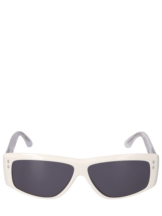 Isabel Marant: The New Bombé squared acetate sunglasses - Ivory/Grey - women_0 | Luisa Via Roma