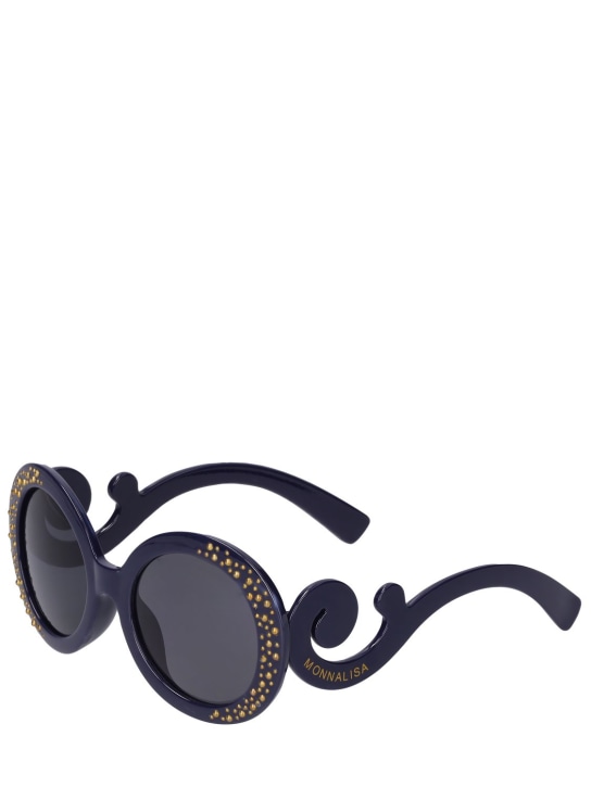 Monnalisa: Round-shaped polycarbonate sunglasses - Lacivert - kids-girls_1 | Luisa Via Roma