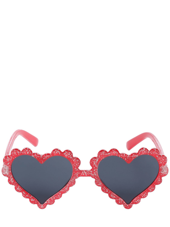 Monnalisa: Heart-shaped polycarbonate sunglasses - Red - kids-girls_0 | Luisa Via Roma