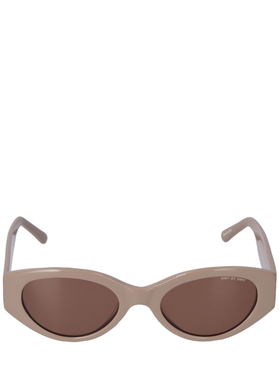DMY Studios: Quin round acetate sunglasses - Sand/Brown - women_0 | Luisa Via Roma