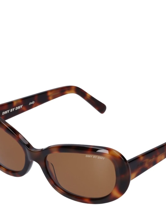 DMY Studios: Andy round acetate sunglasses - Havana/Brown - men_3 | Luisa Via Roma