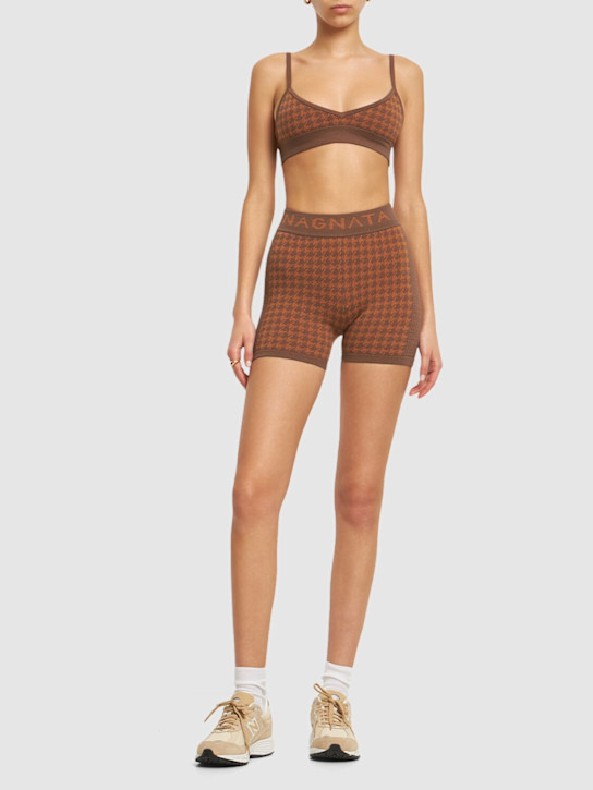 Nagnata: Checked out triangle bralette - Brown - women_1 | Luisa Via Roma
