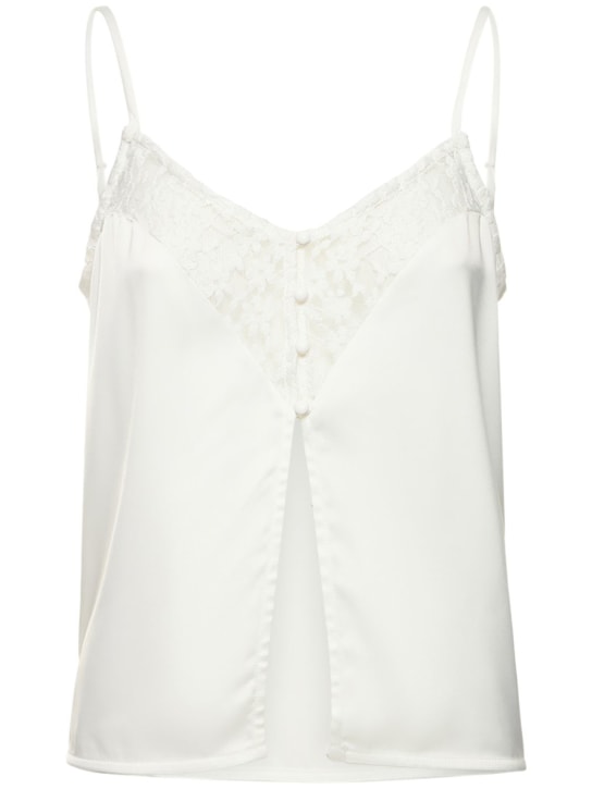 Musier Paris: Haut en satin et dentelle Forcina - Blanc - women_0 | Luisa Via Roma