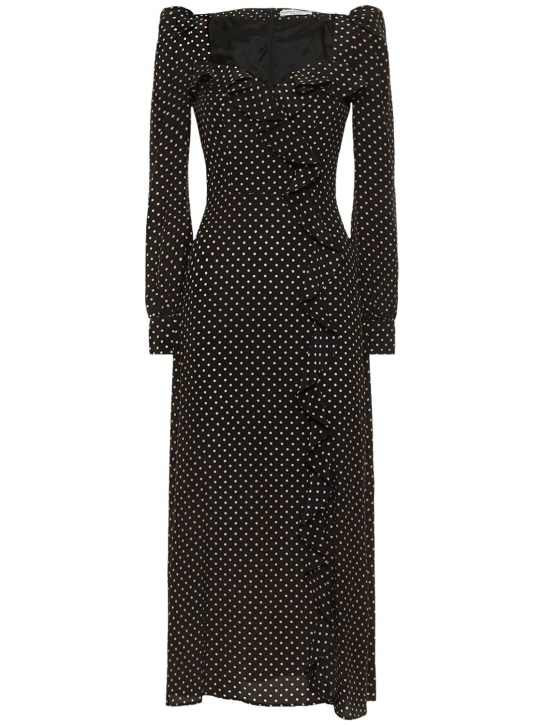 Polka dot silk georgette midi dress Alessandra Rich Women Luisaviaroma