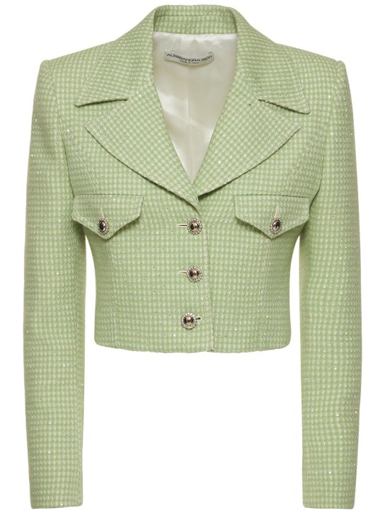 Sequined tweed boxy cropped blazer Alessandra Rich Women