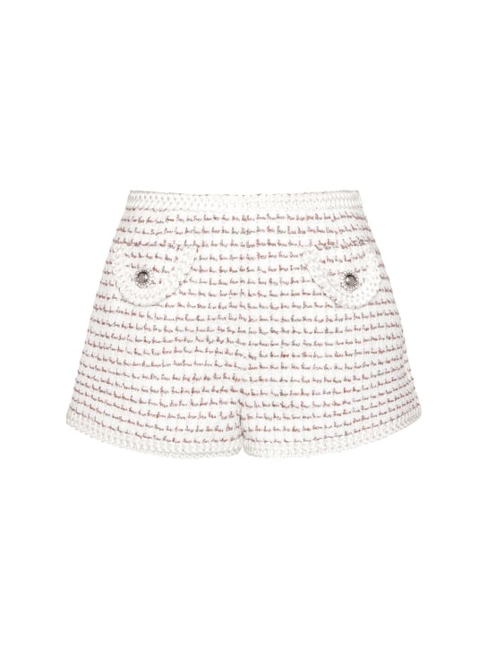 Tweed lurex mini shorts w trim Alessandra Rich Women Luisaviaroma