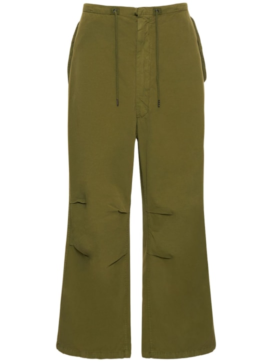 Darkpark: Blair cotton poplin vintage pants - Military Green - men_0 | Luisa Via Roma