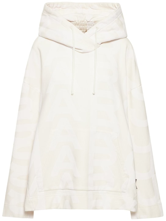 Marc Jacobs: Monogram oversize hoodie - Beyaz - women_0 | Luisa Via Roma
