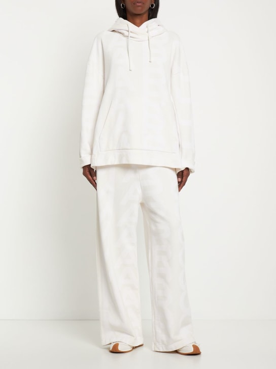 Marc Jacobs: Sweat-shirt oversize à monogramme avec capuche - Blanc - women_1 | Luisa Via Roma
