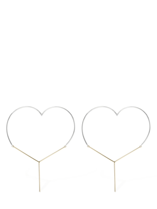 Y/PROJECT: Maxi Y heart earrings - Gold/Silver - women_0 | Luisa Via Roma