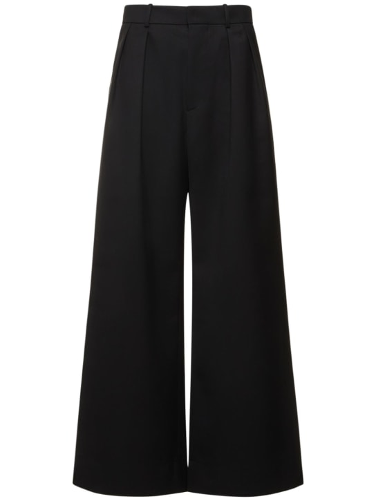 Wardrobe.nyc: Pantalón de talle bajo de lana con pinzas - Negro - women_0 | Luisa Via Roma