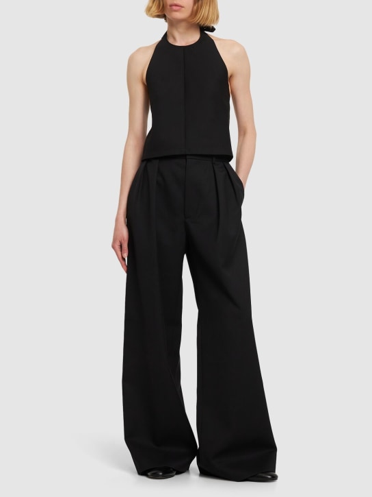 Wardrobe.nyc: Bib wool top - Black - women_1 | Luisa Via Roma