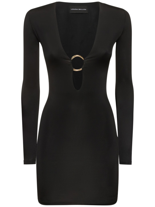 Louisa Ballou: Helios stretch mini dress - Black - women_0 | Luisa Via Roma