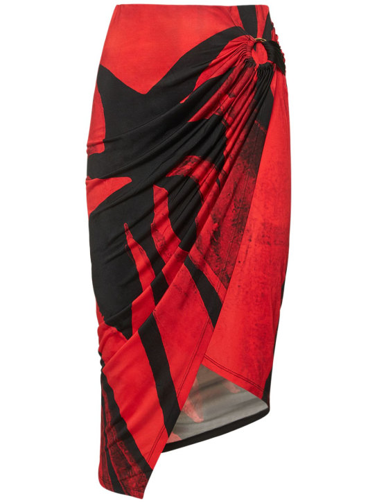 Louisa Ballou: Jupe longue imprimée Coastline - Rouge/Multi - women_0 | Luisa Via Roma