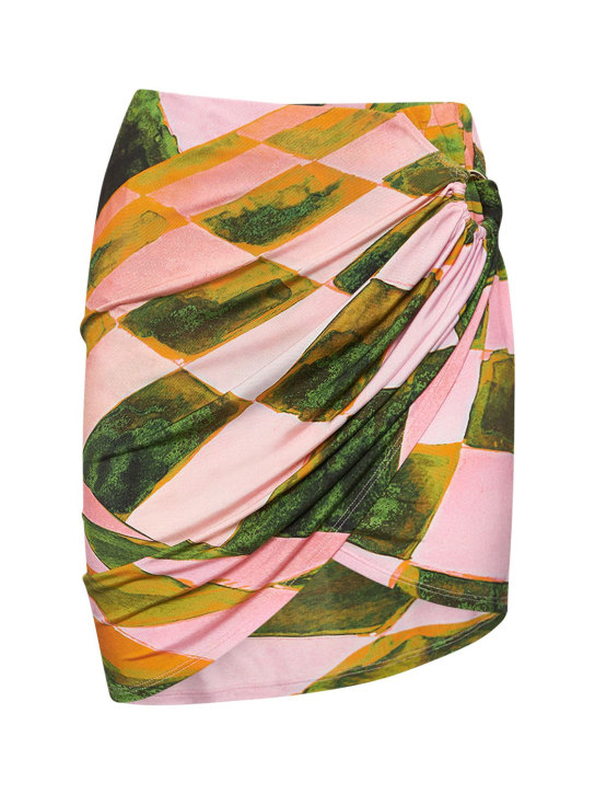 Louisa Ballou: Coastline printed mini skirt - Pink/Multi - women_0 | Luisa Via Roma