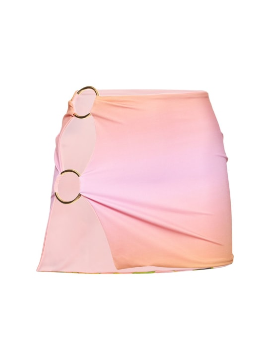 Louisa Ballou: Double ring stretch jersey mini skirt - Orange/Multi - women_0 | Luisa Via Roma