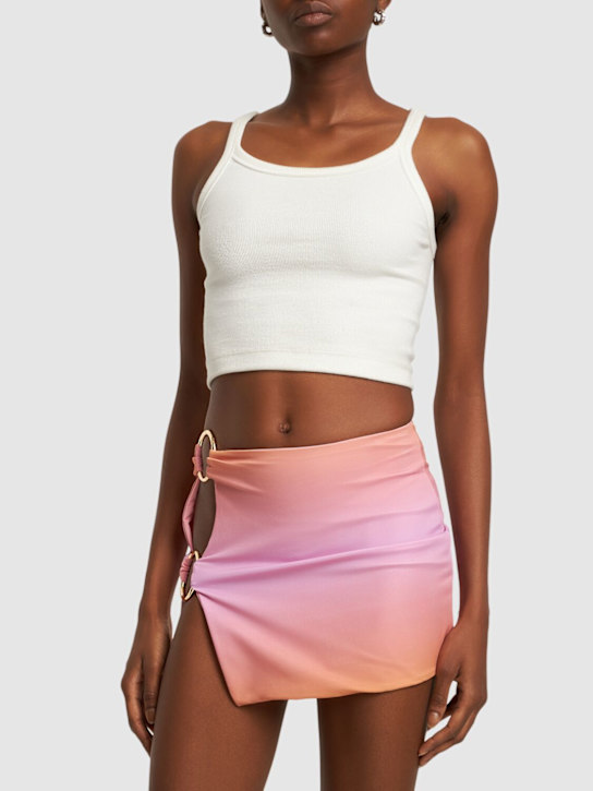 Double ring stretch jersey mini skirt - Thumbnail 2