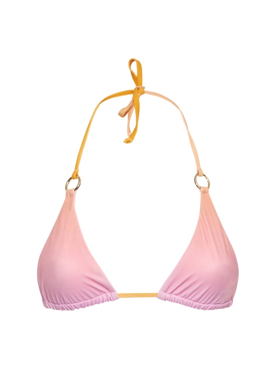 Louisa Ballou: Top bikini Mini Ring stampato stretch - Rosa/Multi - women_0 | Luisa Via Roma