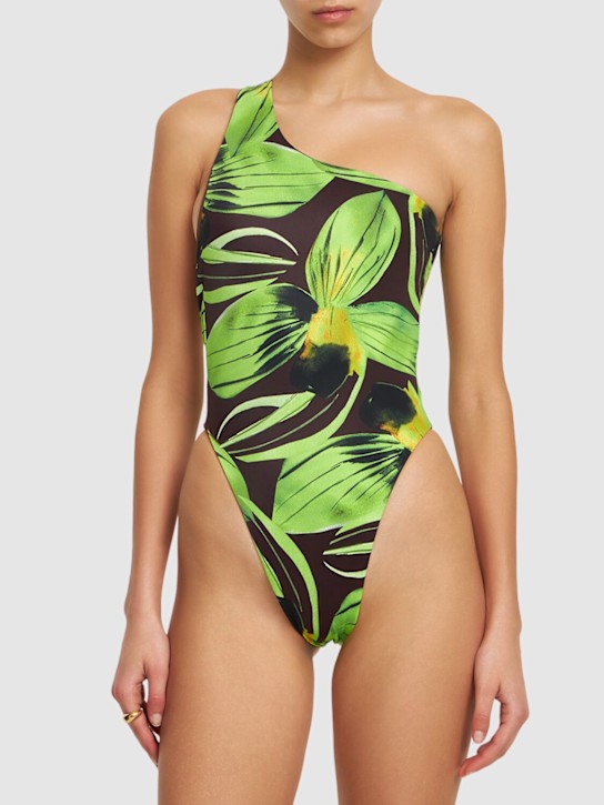 Plunge printed onepiece swimsuit - Thumbnail 2