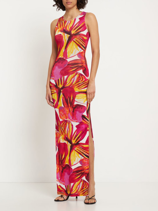 Louisa Ballou: Vestito Sea Breeze stretch - Fucsia/Multi - women_1 | Luisa Via Roma