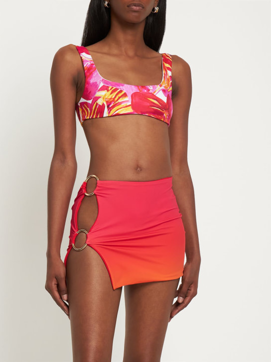 Louisa Ballou: Scoop printed bikini top - Multicolor - women_1 | Luisa Via Roma