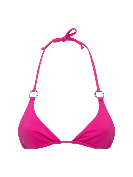 Louisa Ballou: Mini ring triangle bikini top - Fuşya - women_0 | Luisa Via Roma