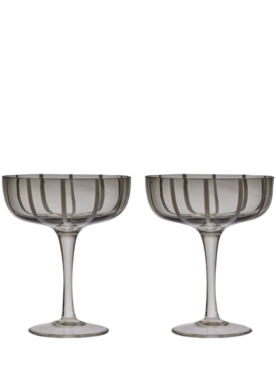 Oyoy: Mizu Coupe玻璃杯2个套装 - 灰色 - ecraft_0 | Luisa Via Roma