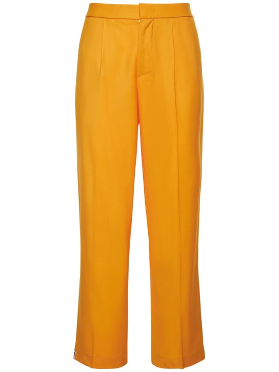 Bonsai: Wide virgin wool pants - Orange - men_0 | Luisa Via Roma