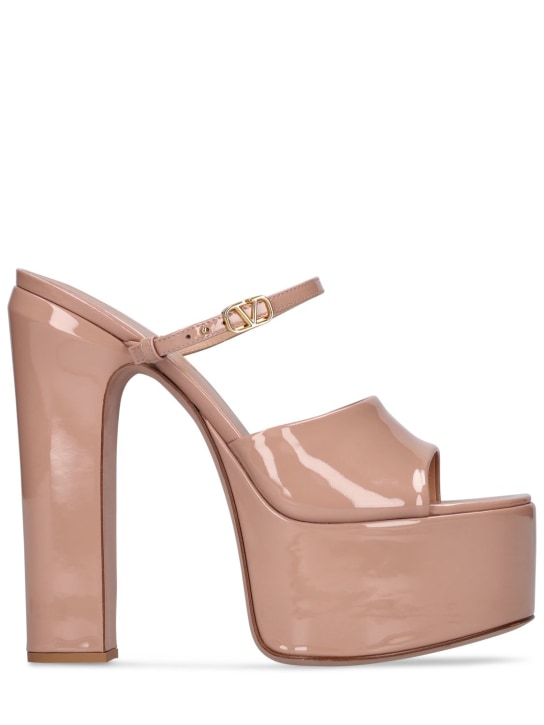 155mm Tan-go Patent Leather Mules