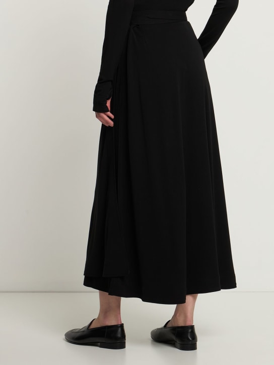 Tie-waist viscose blend wrap midi skirt - Toteme - Women  | Luisaviaroma