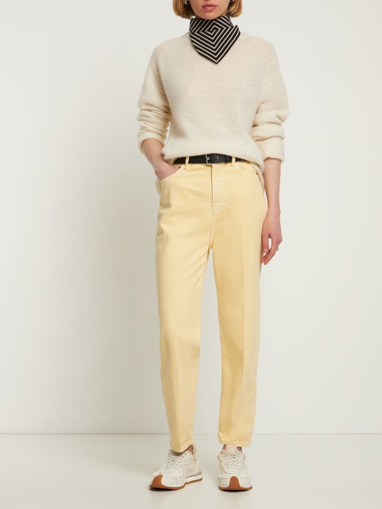 Tapered leg cotton denim jeans - Thumbnail 2