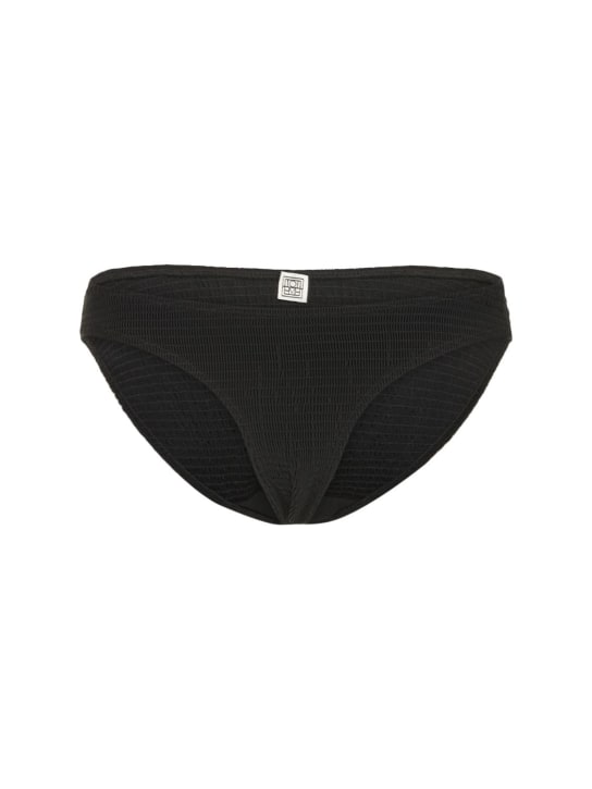 Toteme: Smocked mini bikini bottoms - Siyah - women_0 | Luisa Via Roma