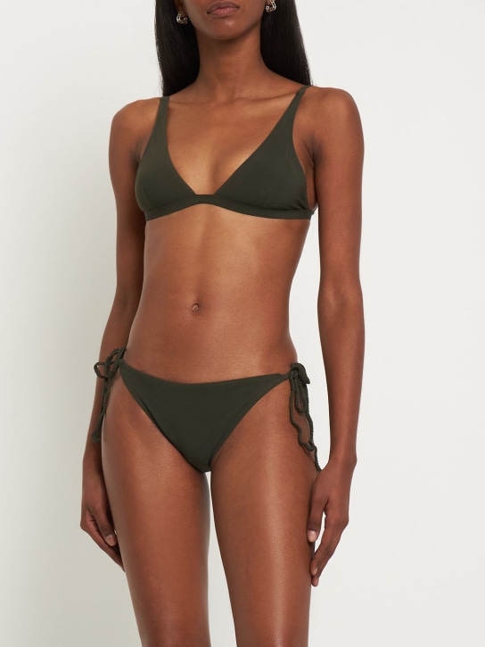 Toteme: Triangle bikini top - Dark Green - women_1 | Luisa Via Roma