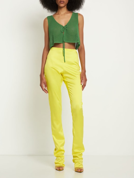 GCDS: Pantaloni skinny Bling - Giallo - women_1 | Luisa Via Roma